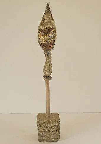 Aviator – cement, earth, sand, recycled paper, bamboo, paint, 0