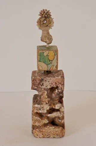 muse – cement, earth, sand, recycled paper, found object, 0