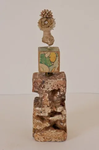 muse – cement, earth, sand, recycled paper, found object, 0