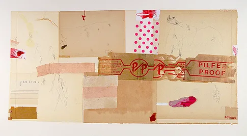 Pilfer Proof – mixed media collage,, 2005
