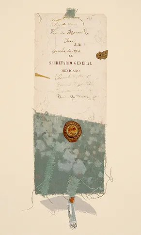 Scribe – mixed media collage,, 2005