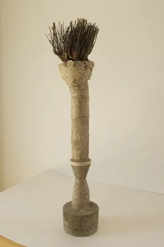 Ancestor – cement, earth, sand, recycled paper, 0